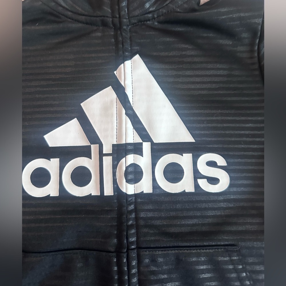 Adidas Sweatshirt Lightweight Full Zip Pockets Sz 4T - Picture 2 of 9